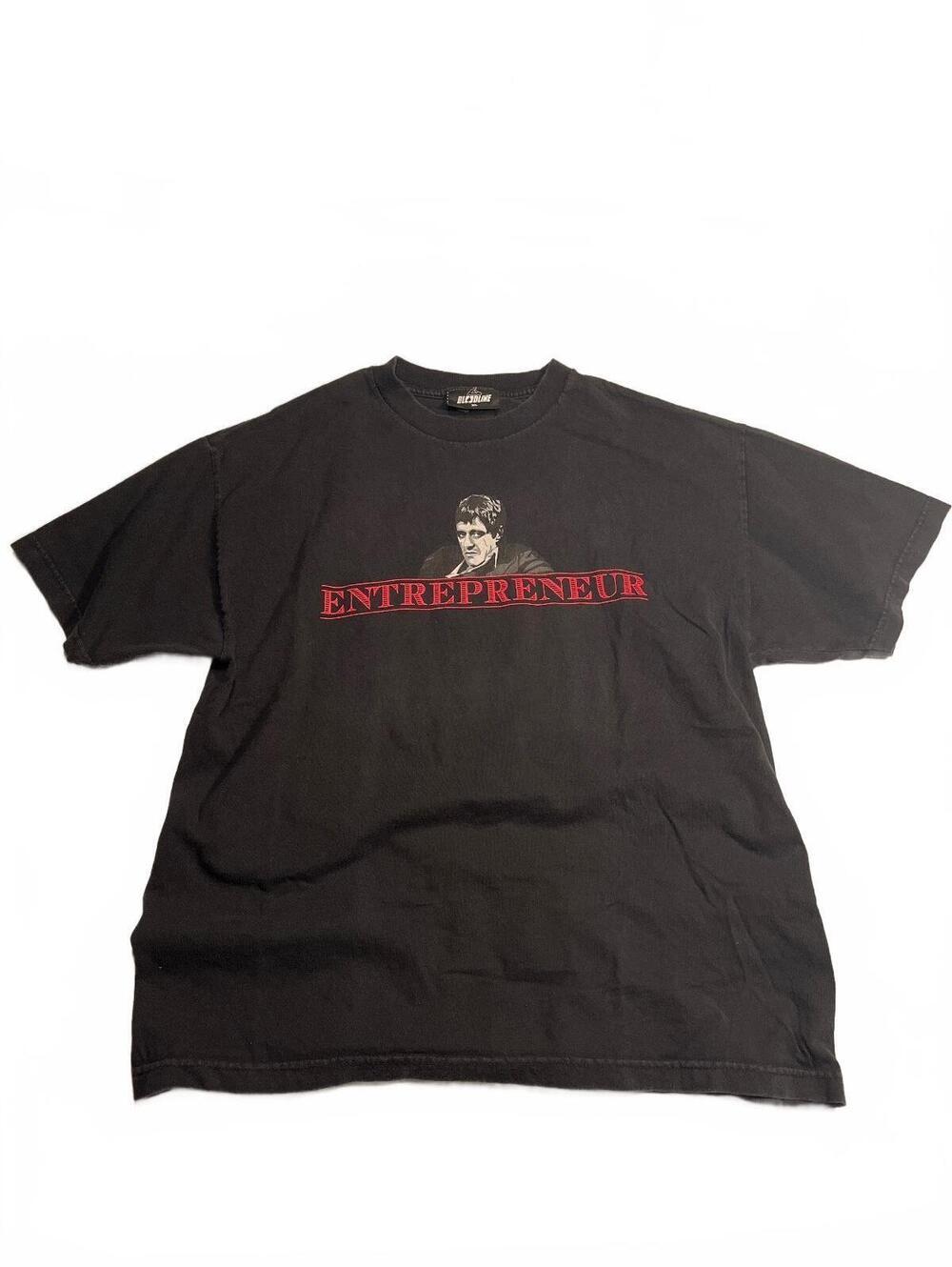 Bloodline Vintage Y2K XL Black Entrepreneur Graphic T-Shirt